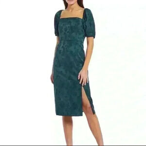 Sachi +babi dress Gina marble textured jacquard size 0 emerald green